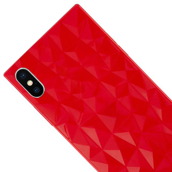Square Box Triangle Tpu Skin Red Case Iphone XS MAX