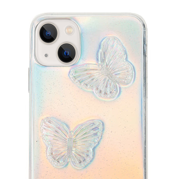 Butterflies Silver 3D Case IPhone 13