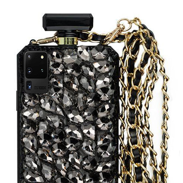 Handmade Bling Black Bottle Case S20 Ultra