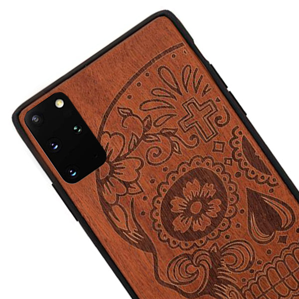 Real Wood Skull Samsung S20 Plus