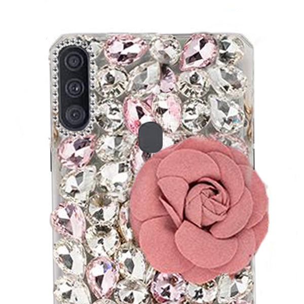 Handmade Bling Pink Flower Case Samsung A11