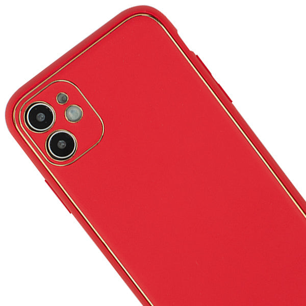 Leather Style Red Gold Case Iphone 12 Mini