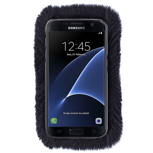 Fur Case Black Samsung S7 Edge