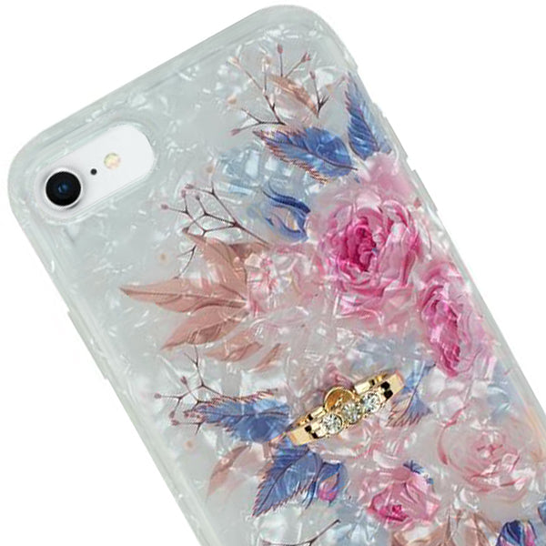 Flowers Pink Blue Ring Skin Iphone 7/8 SE 2020