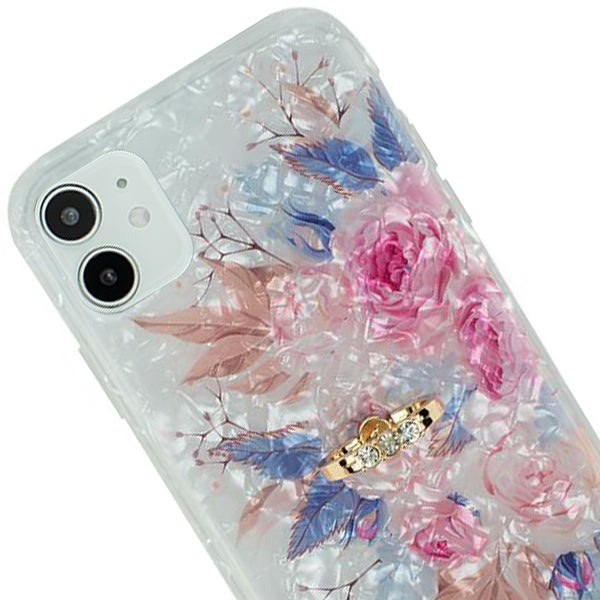 Flowers Pink Blue Ring Skin Iphone 12 Mini