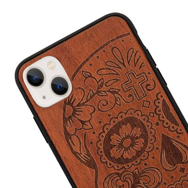 Skull Real Wood Iphone 13 Mini