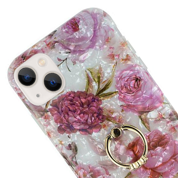 Flowers Pink Swirl Ring Skin Iphone 13