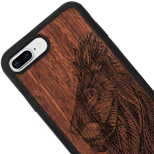 Real Wood Lion Iphone 7/8 Plus