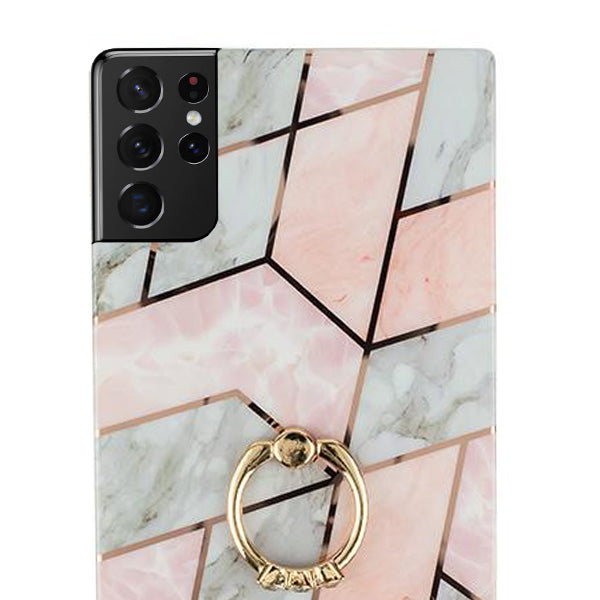 Marble Pink White Samsung S21 Ultra