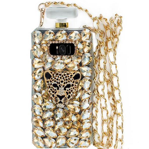 Handmade Cheetah Gold Bottle Case Samsung S8
