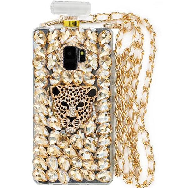 Handmade Cheetah Gold Bling Bottle Samsung S9 Plus
