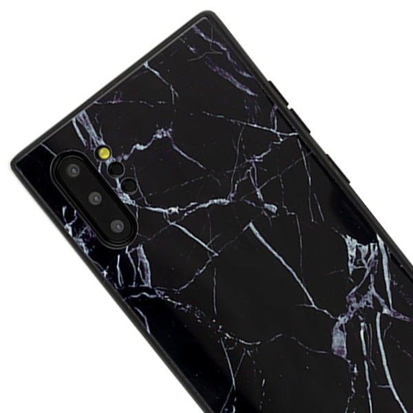 Marble Hard Black Case Samsung Note 10 Plus