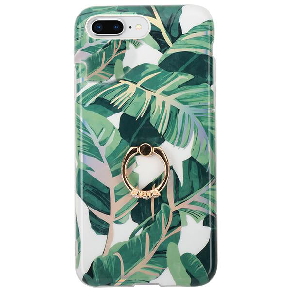 Green Leaves Ring Case Iphone 7/8 Plus