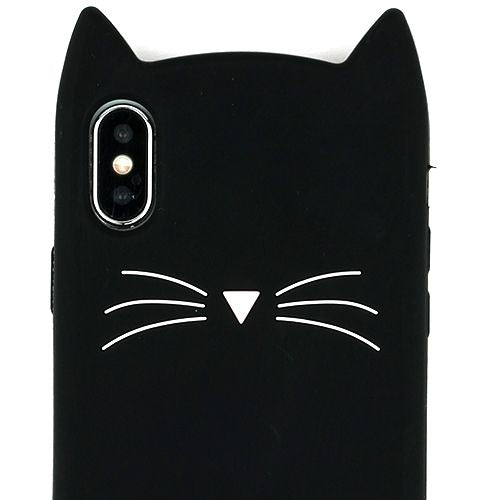 Silicone Skin Cat Black Iphone XS MAX - Bling Cases.com