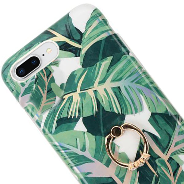 Green Leaves Ring Case Iphone 7/8 Plus