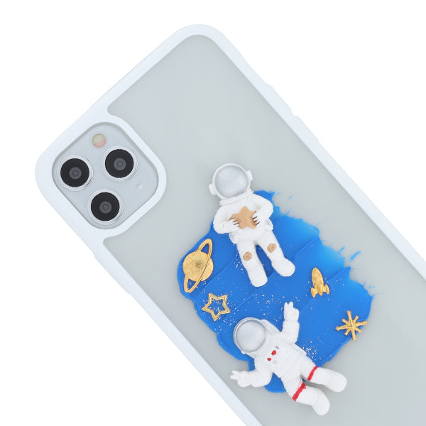 Astronauts 3d Sky White border Case Iphone 11 Pro Max