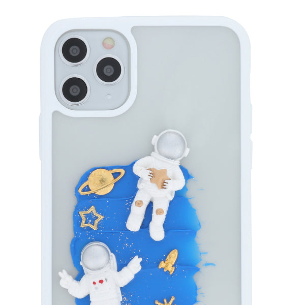 Astronauts 3d Sky White border Case Iphone 11 Pro Max