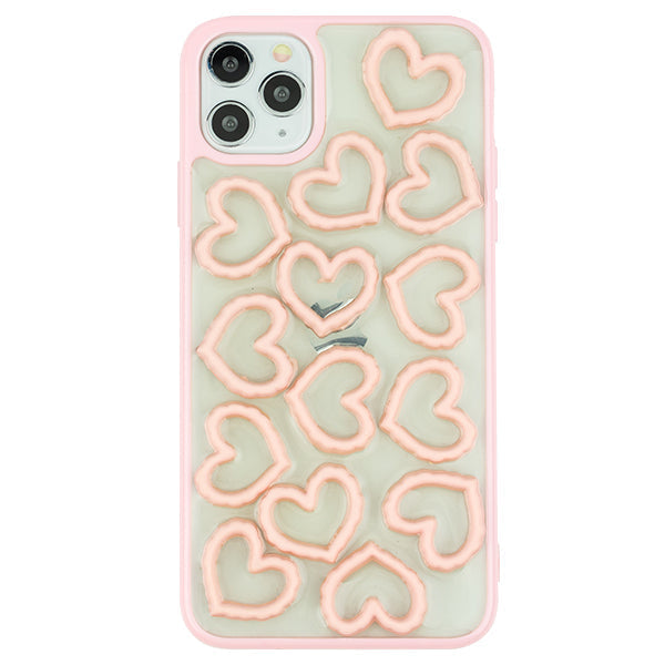 3D Hearts Pink Case Iphone 11 Pro Max