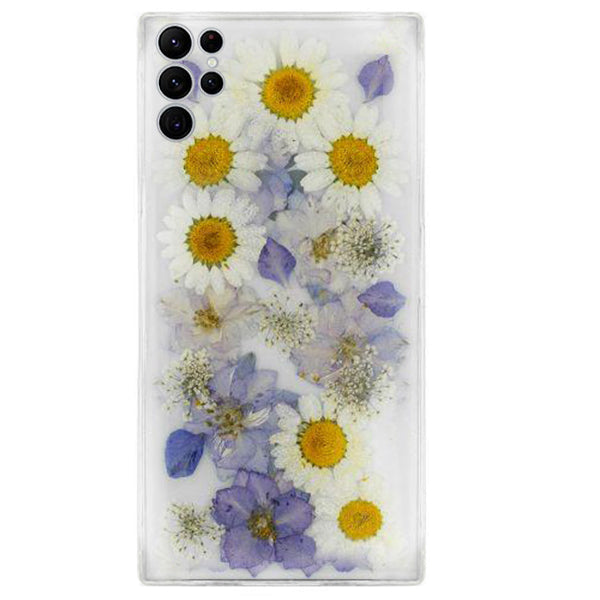Real Flowers Purple Case Samsung S22 Ultra