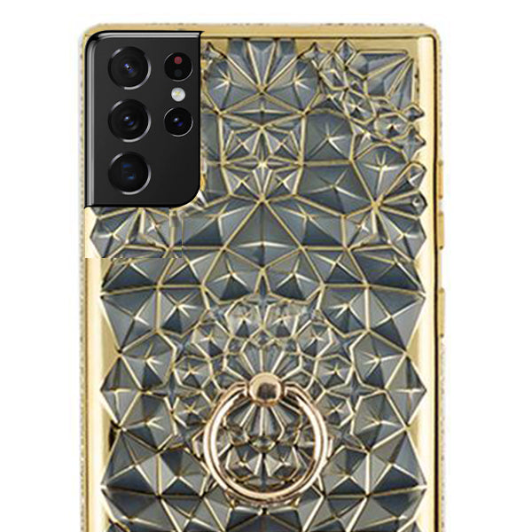 Abstract Ring Case Gold Samsung S21 Ultra