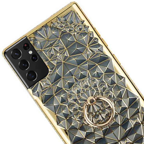 Abstract Ring Case Gold Samsung S21 Ultra