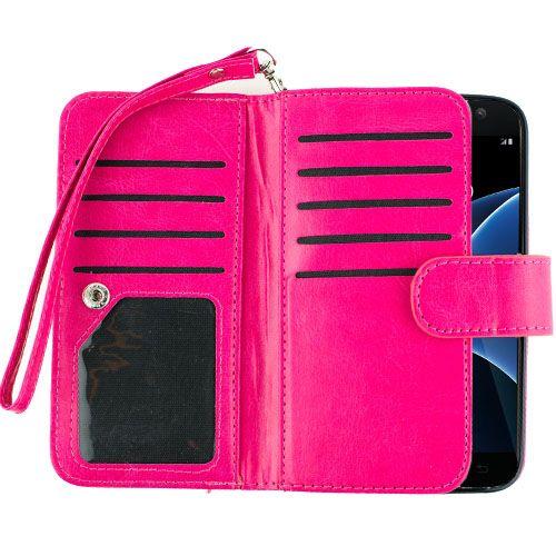 Detachable Hot Pink Wallet Samsung S7 Edge - Bling Cases.com