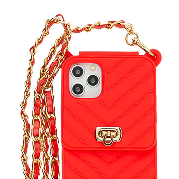 CrossBody Silicone Pouch Red Iphone 11 Pro Max