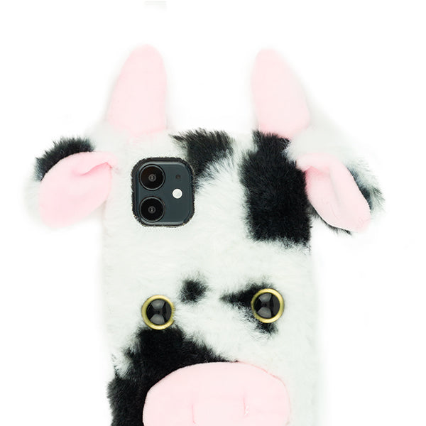 Cow Black White Fur Case  Iphone 12 Mini