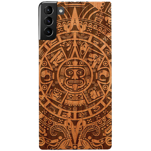 Mayan Calendar Aztec Wood Case Samsung S21