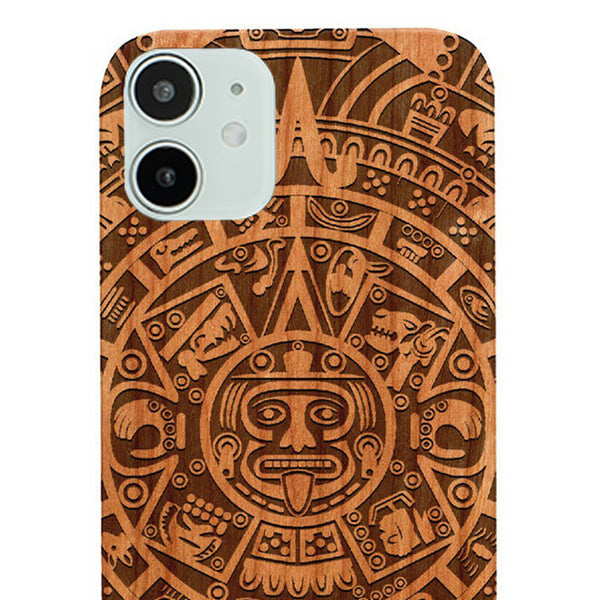 Mayan Calendar Aztec Wood Case Iphone 11
