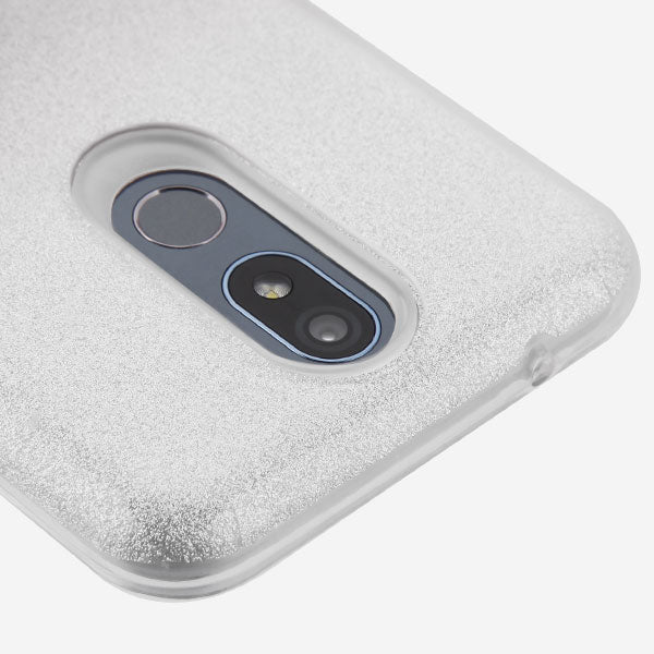 Glitter Black Silver Case LG K40 - Bling Cases.com