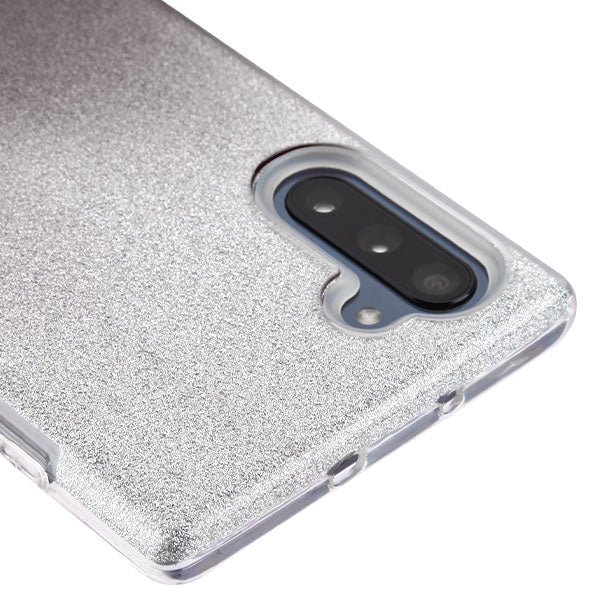 Glitter Black Silver Case Samsung Note 10 - Bling Cases.com