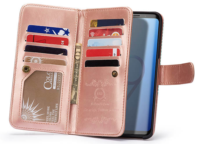 Detachable Rose Gold Wallet Detachable Samsung S9 Plus