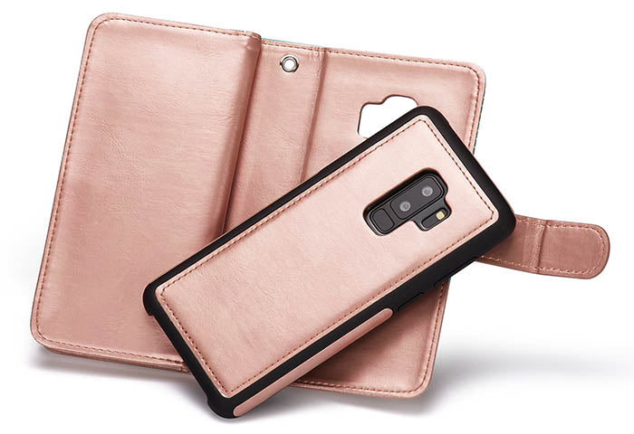 Detachable Rose Gold Wallet Detachable Samsung S9