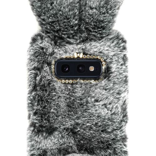 Bunny Fur Case Grey Samsung S10E - Bling Cases.com
