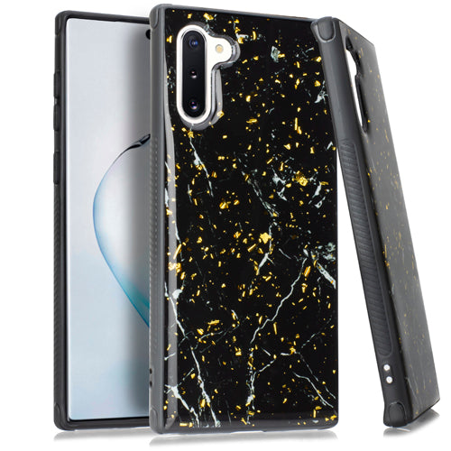 Marble Flake Black Case Note 10 - Bling Cases.com