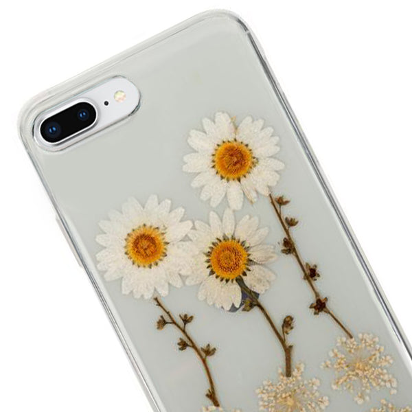 Real Flowers White 3 Daises Case iphone 7/8 Plus