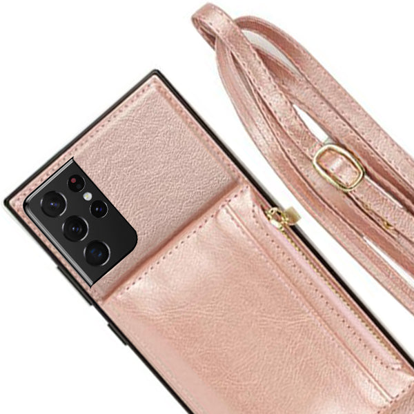 Crossbody Pouch Rose Gold Case Samsung S21 Ultra