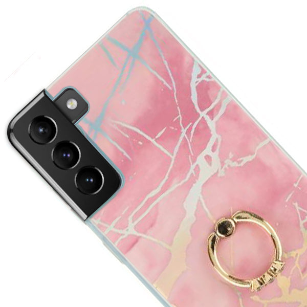 Marble Pink Ring Case Samsung S22