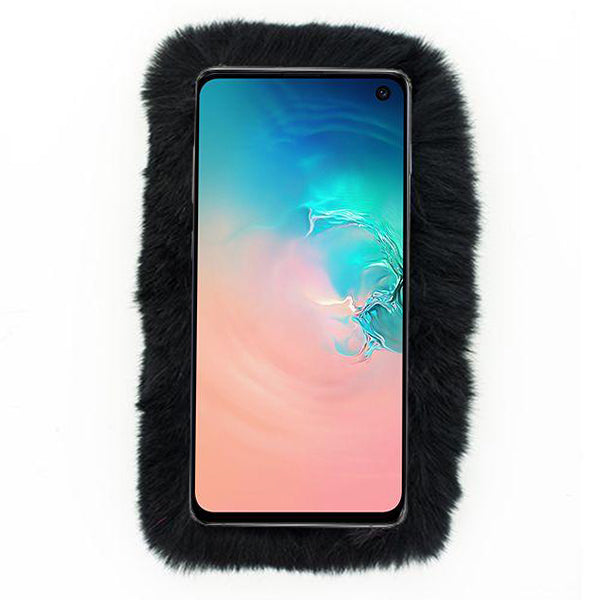 Fur Case Black Samsung S10E