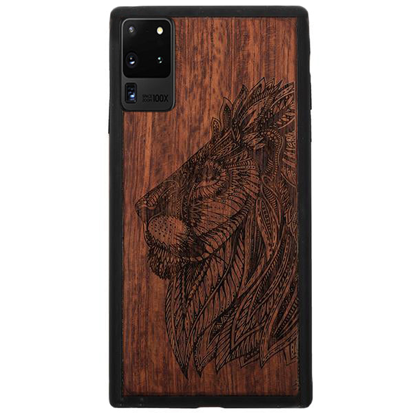 Lion Real Wood Case Samsung S20 Ultra