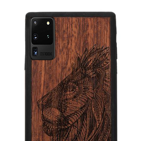 Lion Real Wood Case Samsung S20 Ultra