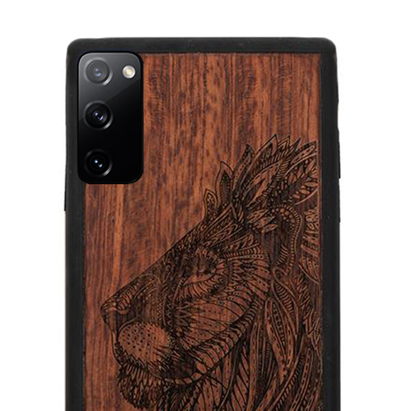 Lion Real Wood Case Samsung S20 FE