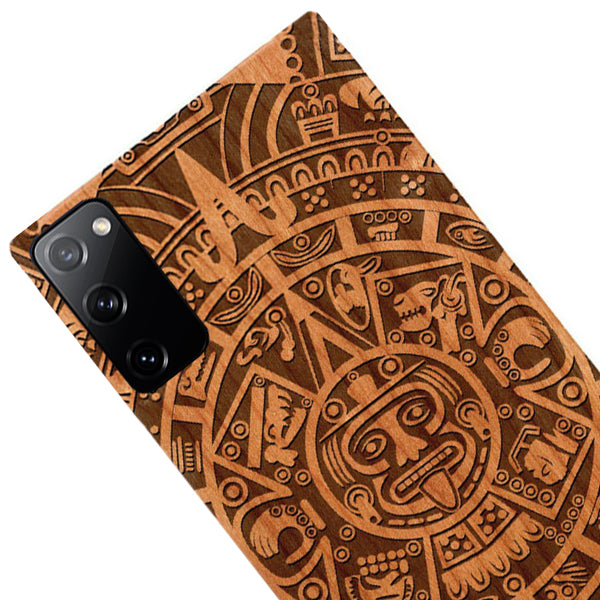 Mayan Calendar Aztec Wood Case Samsung S20 FE