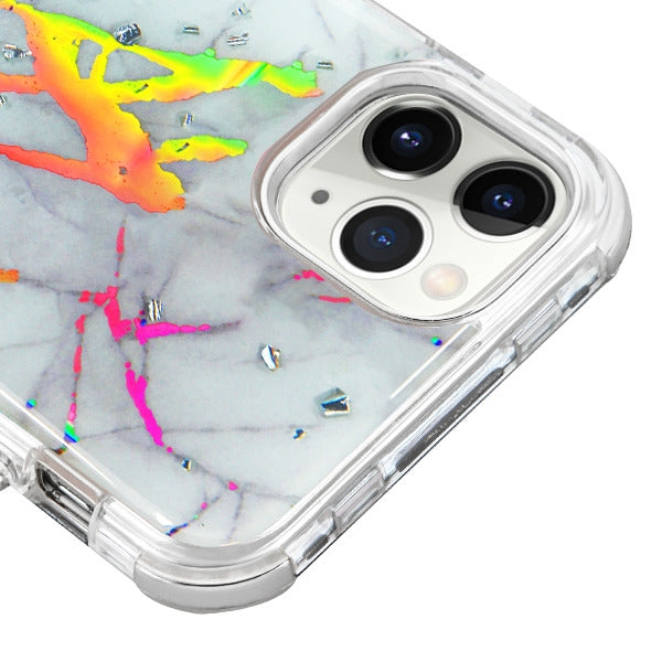 Heavy Duty Marble Silver Iphone 11 Pro - Bling Cases.com