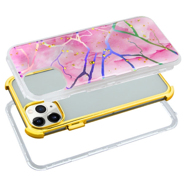 Heavy Duty Marble Pink Gold Iphone 11 Pro Max - Bling Cases.com