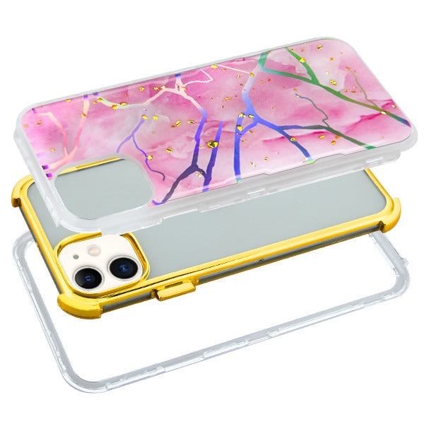 Hybrid Marble Pink Gold Case Iphone 11 - Bling Cases.com