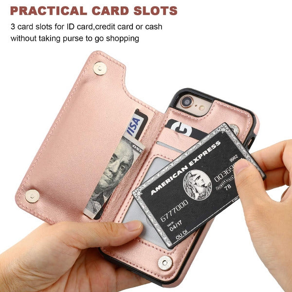 Book Card Rose Gold Case Iphone 6/7/8 - Bling Cases.com