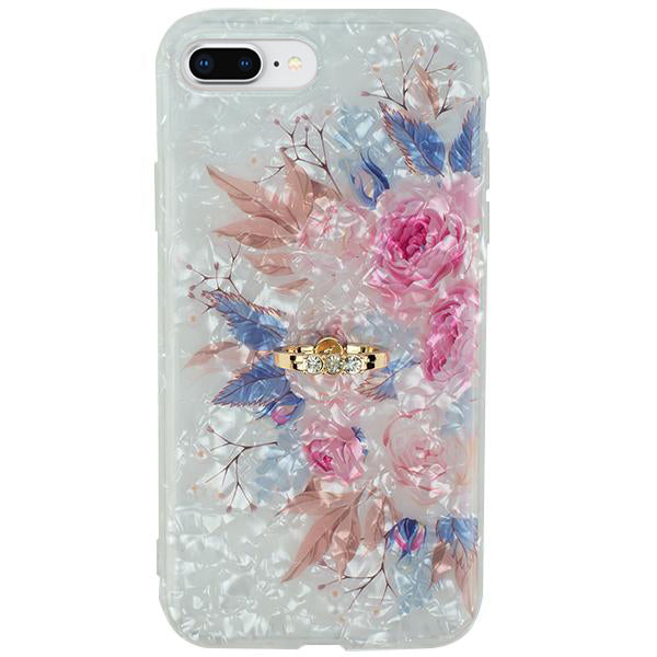 Flowers Pink Blue Ring Skin Iphone 7/8 Plus