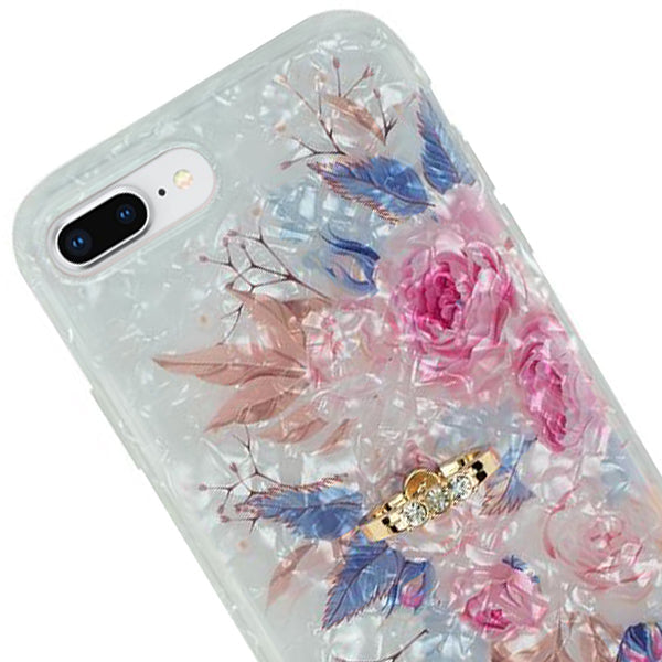 Flowers Pink Blue Ring Skin Iphone 7/8 Plus